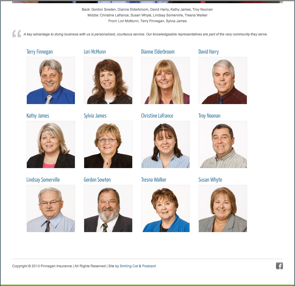 Finnegan Insurance site Smiling Cat Inc